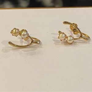 Vintage Wish Bone Screw Back Earrings